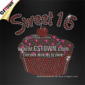 Sweet 16 Cupcake Rhinestone Transfer Hotfix Motif for Fashion Dress